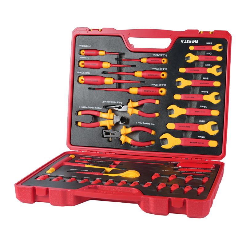 Wrench Set - プロ仕様EV修理工具41点セット 1000V絶縁レンチソケットドライバーハンドツールセット