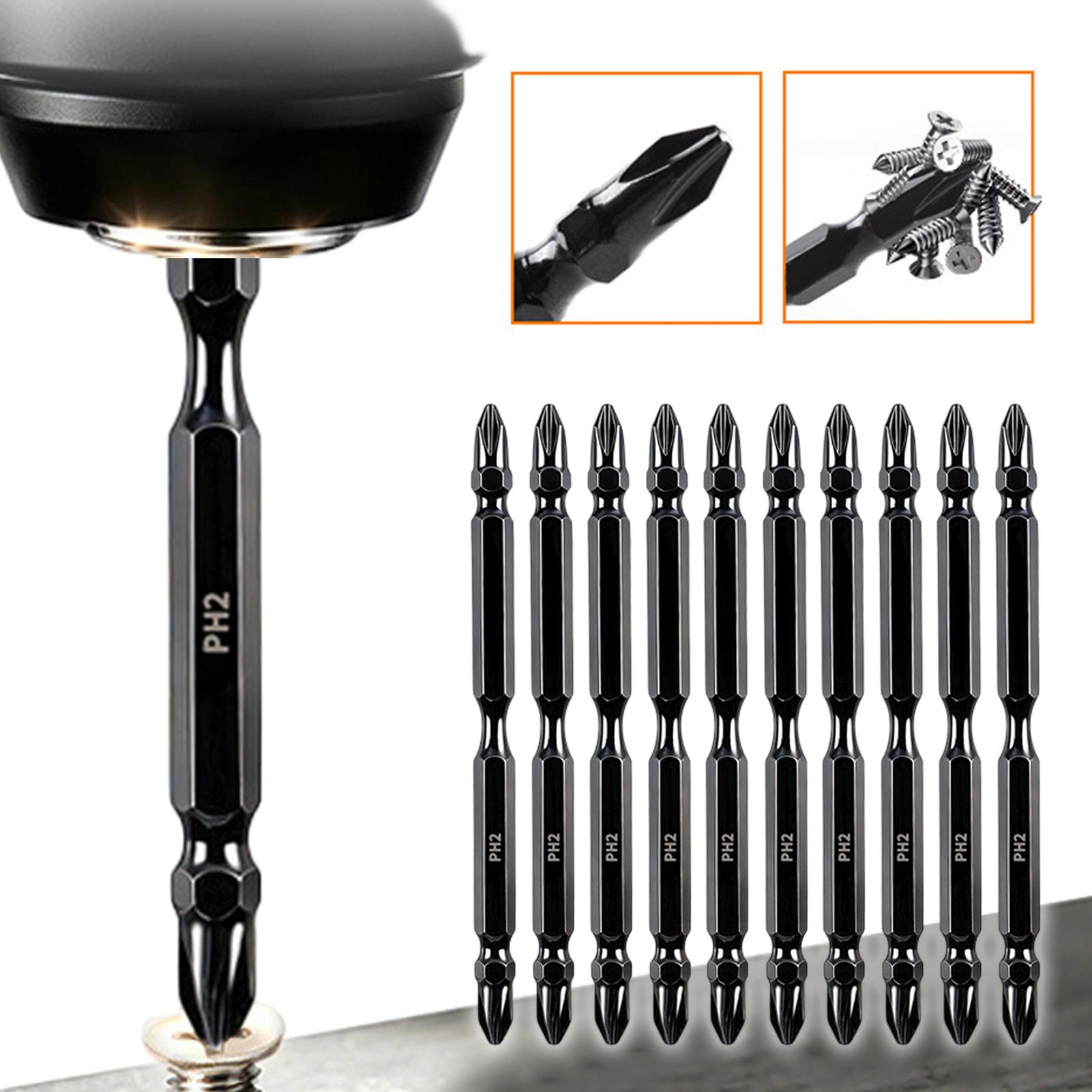 Screwdriver Set - 磁気ビット両端磁気フライスドリルヘッドキット多機能ドライバービットセット産業建設家庭用