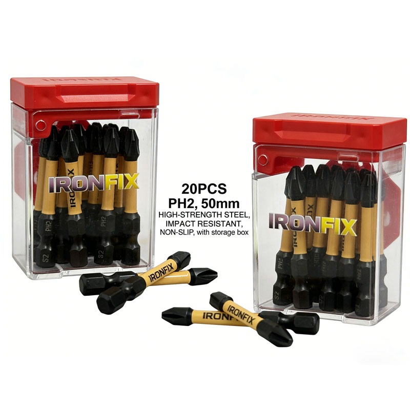 耐久性に優れたPH2ドライバービット20個入り。高硬度S2鋼 - Screwdriver Set のレビューと価格