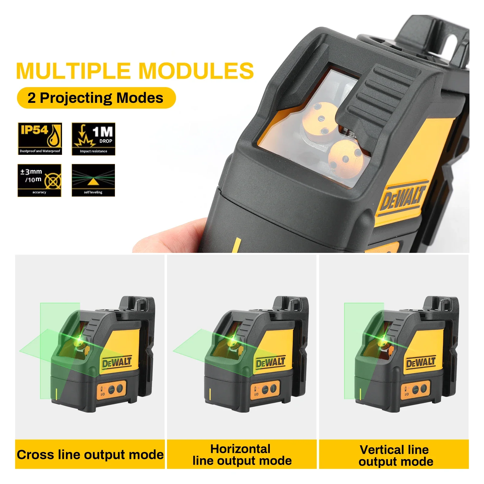 DEWALT DW088CG 2ライン・グリーンレーザー水平 - Spirit Level のレビューと価格
