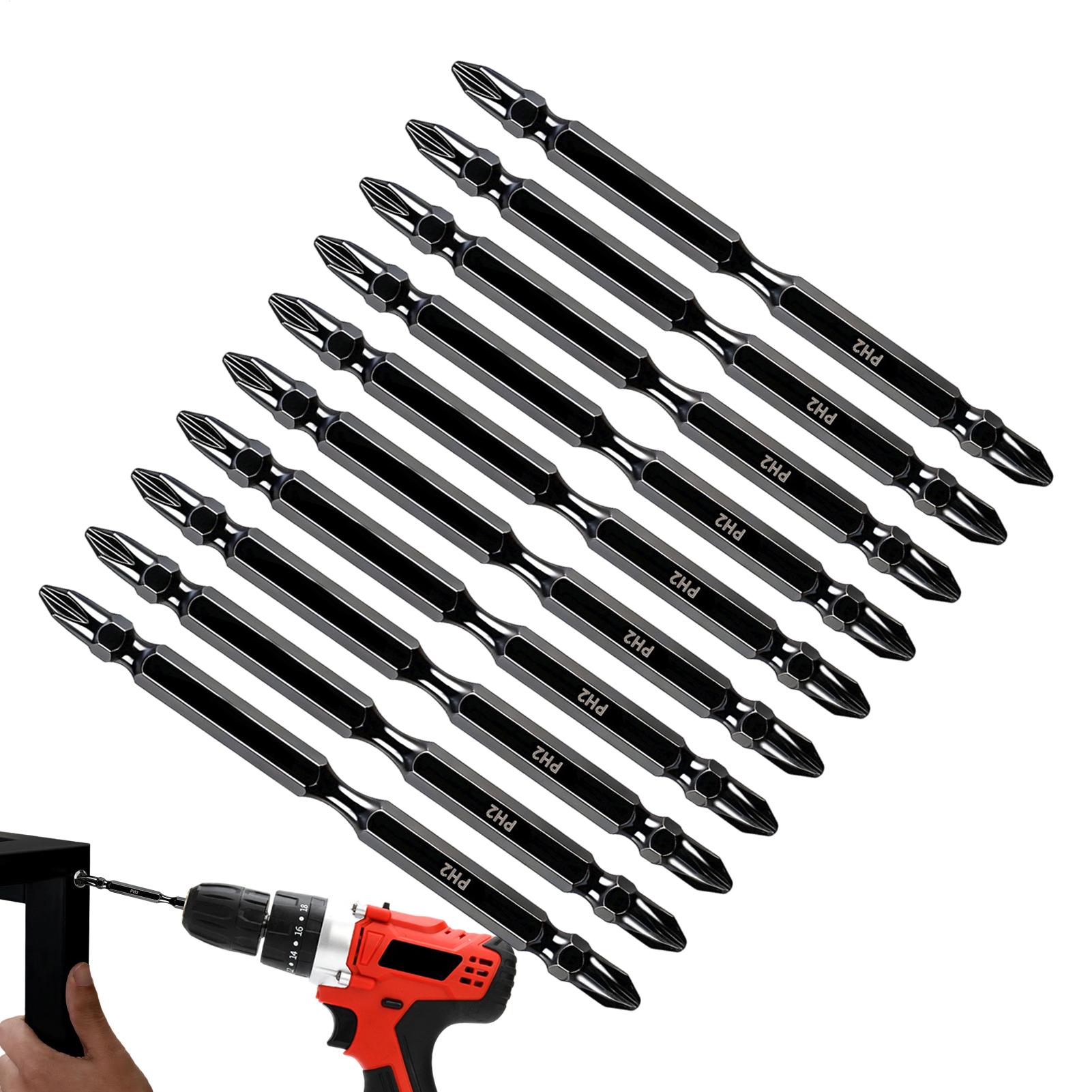ドリル用磁気ビット両端フライス加工磁気ドライバーヘッドキット - Screwdriver Set のレビューと価格