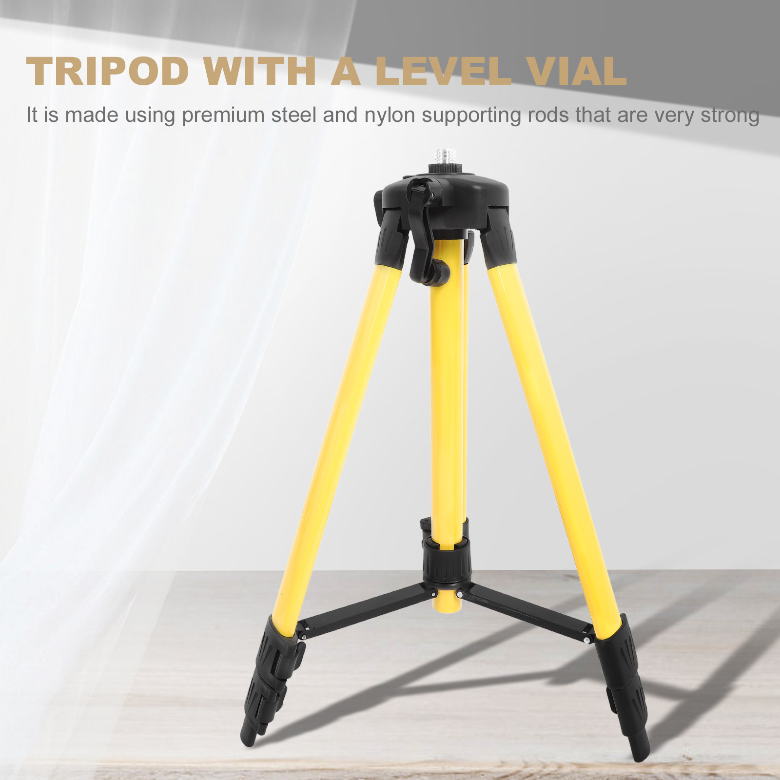 1個入り、スチール製水平器、三脚、黄色ナイロン製サポートロッ - Spirit Level のレビューと価格