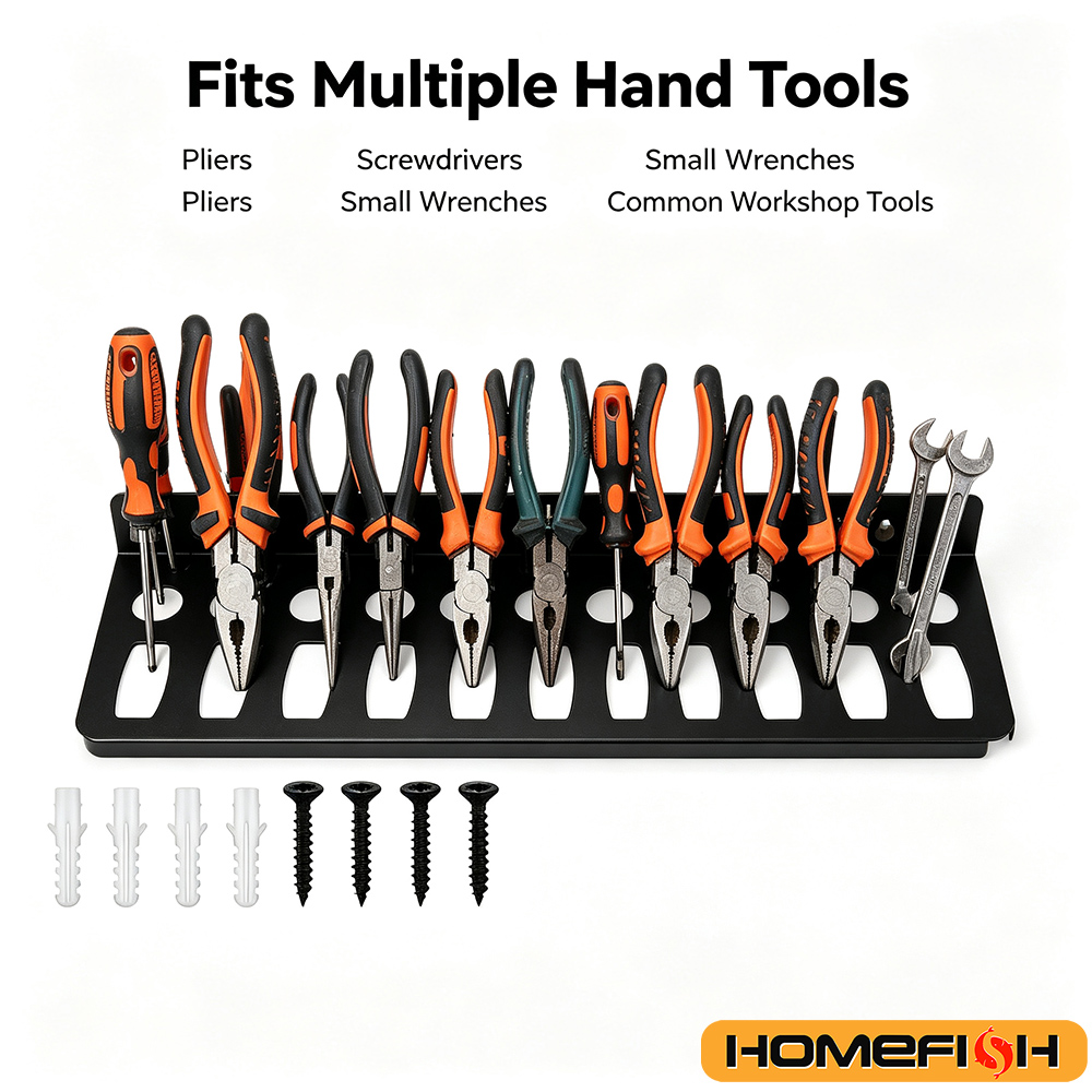 壁掛け式ツールオーガナイザーラック ドライバー レンチホルダ - Hand Tools In Workshop のレビューと価格