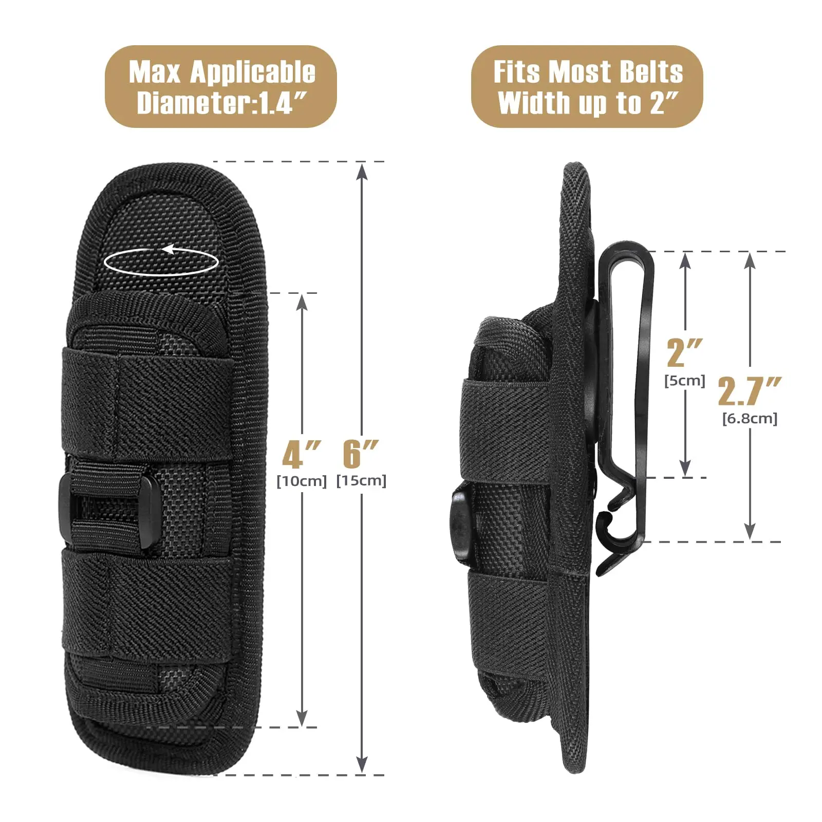 タクティカル懐中電灯カバー ナイロンケース 懐中電灯用ベルト - Tool Bag のレビューと価格