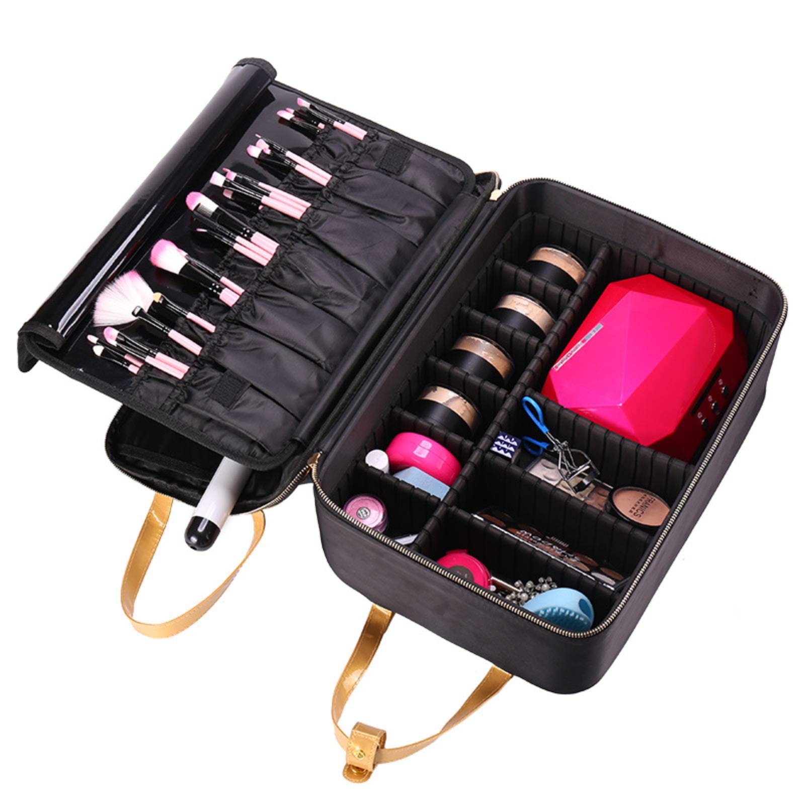 仕切り付きのメイクケース。プロ仕様のメイクケースで、肩掛けス - Tool Bag のレビューと価格